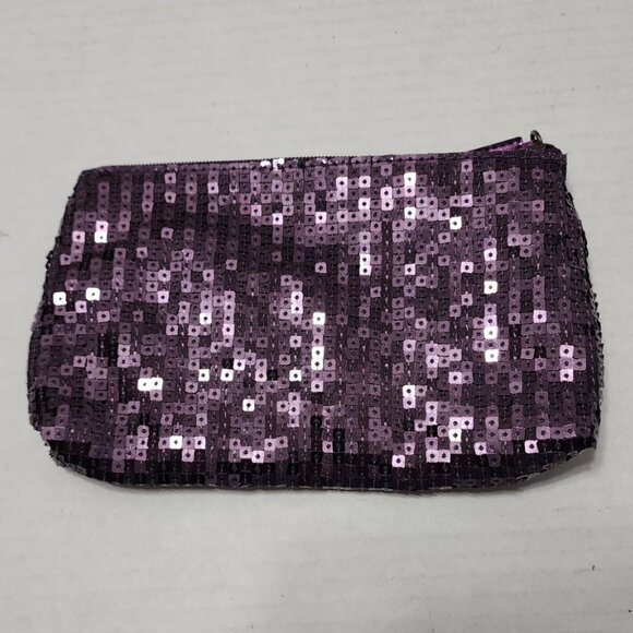 Vera Wang Princess Sequin Heart Make Up Cosmetic Bag Case - Purple & Pink - Picture 4 of 8